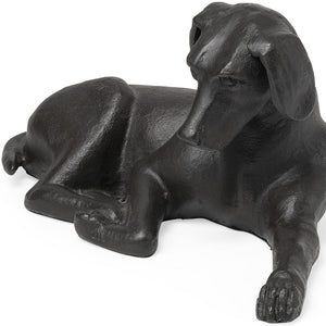 Homeroots Black Metal Labrador Dog Sculpture  Polyresin 392436