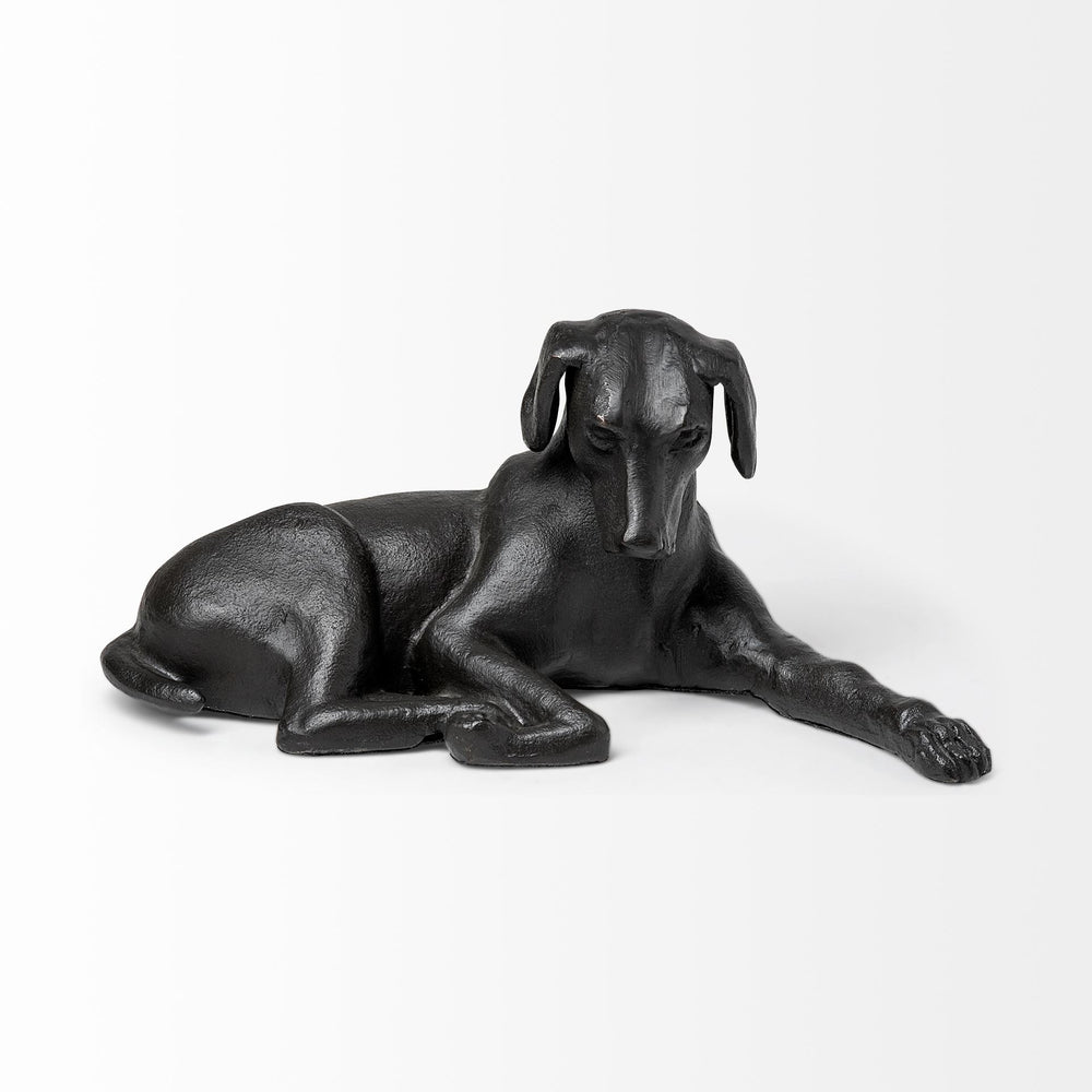Homeroots Black Metal Labrador Dog Sculpture  Polyresin 392436