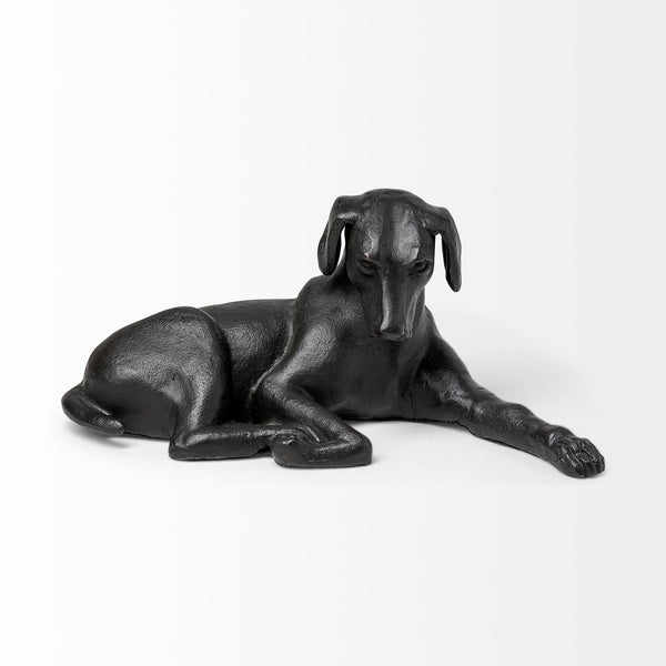 Homeroots Black Metal Labrador Dog Sculpture  Polyresin 392436