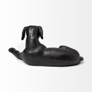 Homeroots Black Metal Labrador Dog Sculpture  Polyresin 392436