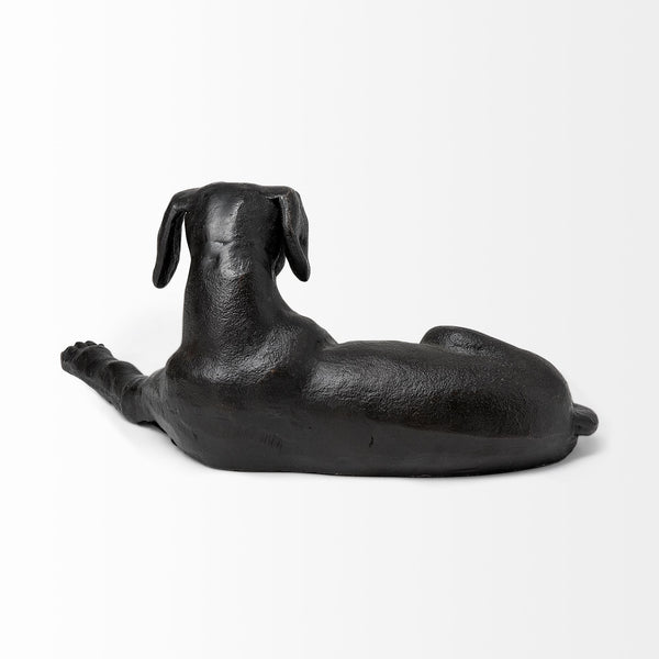 Homeroots Black Metal Labrador Dog Sculpture  Polyresin 392436