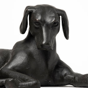 Homeroots Black Metal Labrador Dog Sculpture  Polyresin 392436