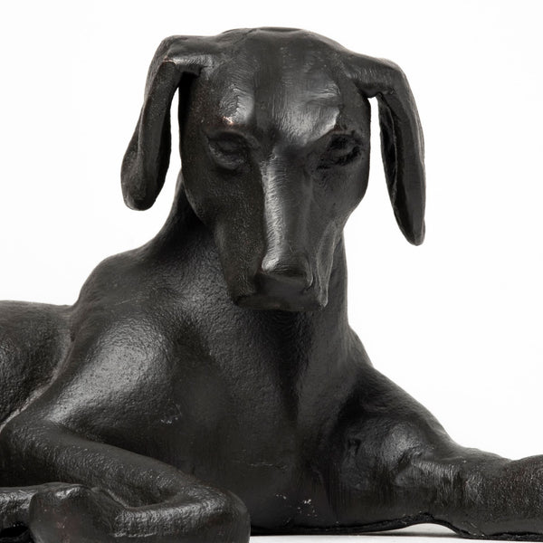 Homeroots Black Metal Labrador Dog Sculpture  Polyresin 392436