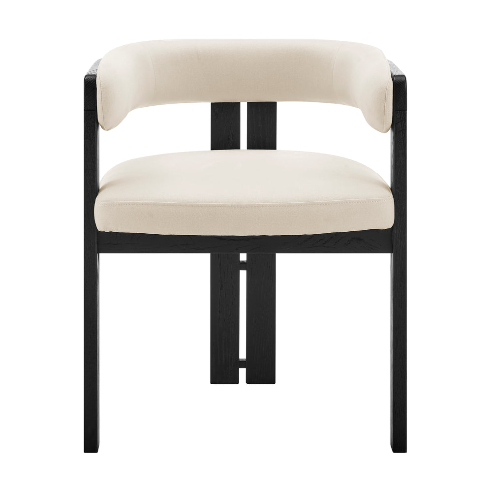 Blixa Armchair in Black with Beige Fabric Seat - Set of 1 39244-BLK EuroStyle