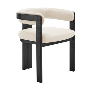 Blixa Armchair in Black with Beige Fabric Seat - Set of 1 39244-BLK EuroStyle