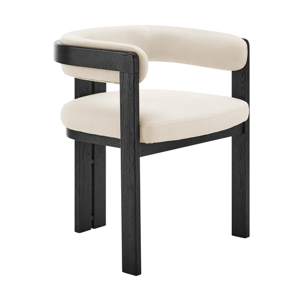 Blixa Armchair in Black with Beige Fabric Seat - Set of 1 39244-BLK EuroStyle