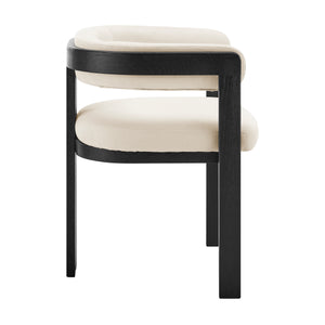 Blixa Armchair in Black with Beige Fabric Seat - Set of 1 39244-BLK EuroStyle