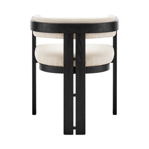 Blixa Armchair in Black with Beige Fabric Seat - Set of 1 39244-BLK EuroStyle