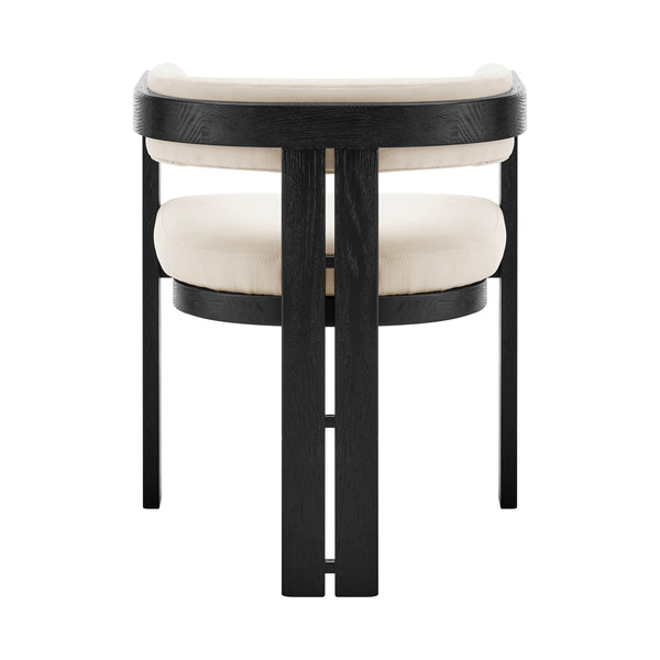 Blixa Armchair in Black with Beige Fabric Seat - Set of 1 39244-BLK EuroStyle