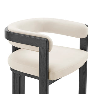Blixa Armchair in Black with Beige Fabric Seat - Set of 1 39244-BLK EuroStyle