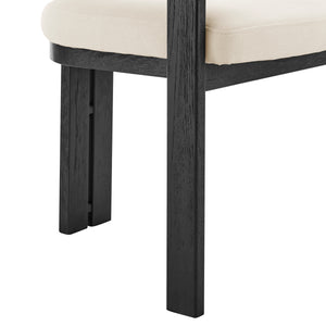 Blixa Armchair in Black with Beige Fabric Seat - Set of 1 39244-BLK EuroStyle
