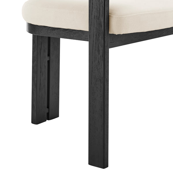 Blixa Armchair in Black with Beige Fabric Seat - Set of 1 39244-BLK EuroStyle