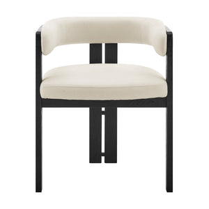 EuroStyle Blixa Solid Oak Accent Chair with Beige Upholstery for Modern Living Spaces Black/Beige 39244-BLK