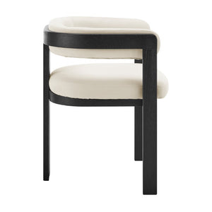 EuroStyle Blixa Solid Oak Accent Chair with Beige Upholstery for Modern Living Spaces Black/Beige 39244-BLK