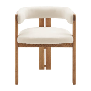 Blixa Armchair in Natural with Beige Fabric Seat - Set of 1 39244-NAT EuroStyle