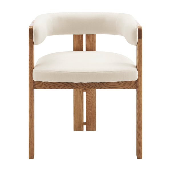 Blixa Armchair in Natural with Beige Fabric Seat - Set of 1 39244-NAT EuroStyle