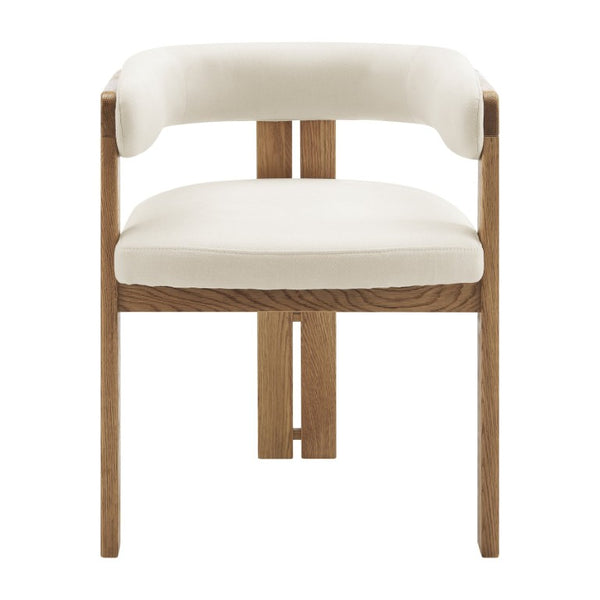 EuroStyle Blixa Solid Oak Accent Chair with Beige Upholstery for Modern Living Spaces Natural/Beige 39244-NAT