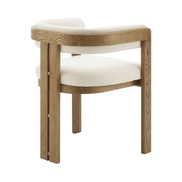 EuroStyle Blixa Solid Oak Accent Chair with Beige Upholstery for Modern Living Spaces Natural/Beige 39244-NAT