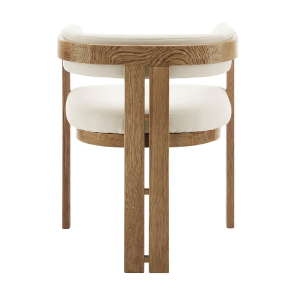 EuroStyle Blixa Solid Oak Accent Chair with Beige Upholstery for Modern Living Spaces Natural/Beige 39244-NAT
