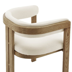 EuroStyle Blixa Solid Oak Accent Chair with Beige Upholstery for Modern Living Spaces Natural/Beige 39244-NAT