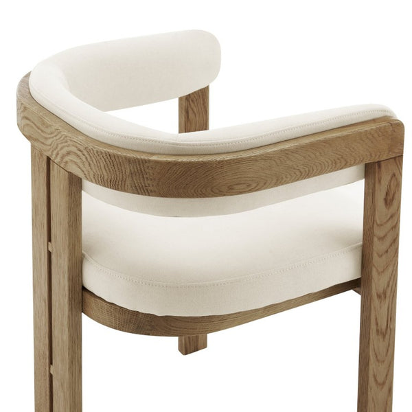EuroStyle Blixa Solid Oak Accent Chair with Beige Upholstery for Modern Living Spaces Natural/Beige 39244-NAT