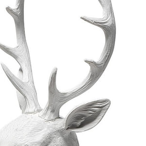 Homeroots 23" White Polyresin Suited Deer Bust Tabletop Sculpture  Polyresin 392442