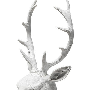 Homeroots 23" White Polyresin Suited Deer Bust Tabletop Sculpture  Polyresin 392442