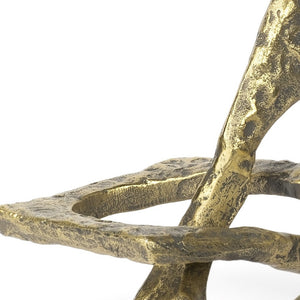 Homeroots Handcrafted Rustic Gold Large Abstract Sculpture  Metal 392465