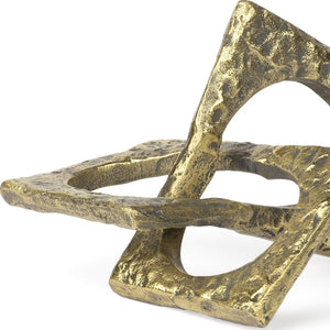 Homeroots Handcrafted Rustic Gold Large Abstract Sculpture  Metal 392465