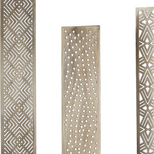 Homeroots Set Of Three Gold Metal Modern Abstract Tabletop Sculpture  Metal 392479