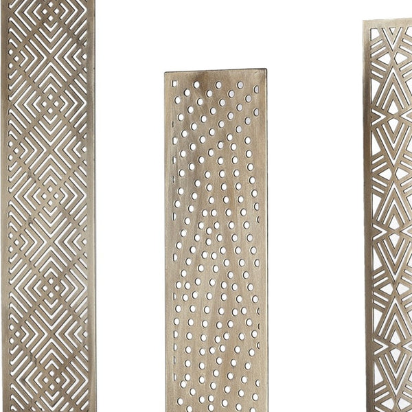 Homeroots Set Of Three Gold Metal Modern Abstract Tabletop Sculpture  Metal 392479