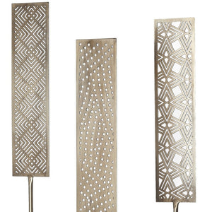 Homeroots Set Of Three Gold Metal Modern Abstract Tabletop Sculpture  Metal 392479