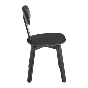 EuroStyle Bastian Solid Ash Wood Dining Chair with Curved Back and Sleek Matte Finish 39248-BLK