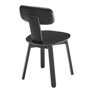 EuroStyle Bastian Solid Ash Wood Dining Chair with Curved Back and Sleek Matte Finish 39248-BLK