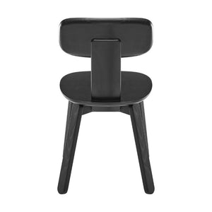 EuroStyle Bastian Solid Ash Wood Dining Chair with Curved Back and Sleek Matte Finish 39248-BLK