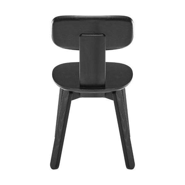EuroStyle Bastian Solid Ash Wood Dining Chair with Curved Back and Sleek Matte Finish 39248-BLK