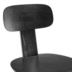 EuroStyle Bastian Solid Ash Wood Dining Chair with Curved Back and Sleek Matte Finish 39248-BLK