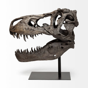 Homeroots Authentic Replica T Rex Skull Sculpture  Polyresin 392483