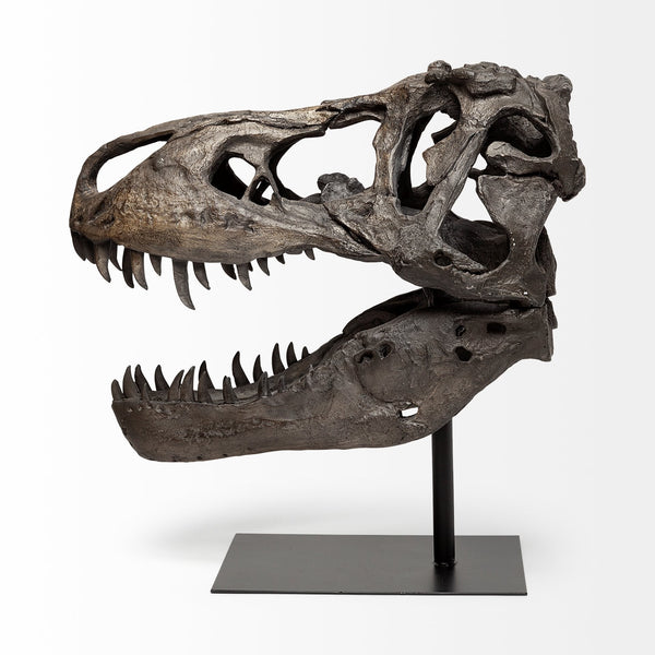 Homeroots Authentic Replica T Rex Skull Sculpture  Polyresin 392483