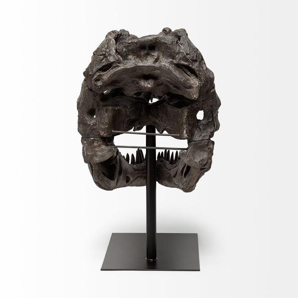 Homeroots Authentic Replica T Rex Skull Sculpture  Polyresin 392483