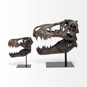 Homeroots Authentic Replica T Rex Skull Sculpture  Polyresin 392483