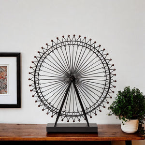 Homeroots 27" Black Metal Tabletop Sculpture  Metal 392502