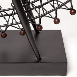 HomeRoots 27" Black Metal Tabletop Sculpture - Elegant Contemporary Accent for Home Decor, Gift-Ready Design 392502