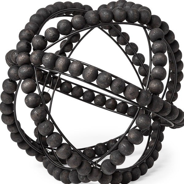 Homeroots 12" Black Polyresin Tabletop Sculpture  Polyresin 392510