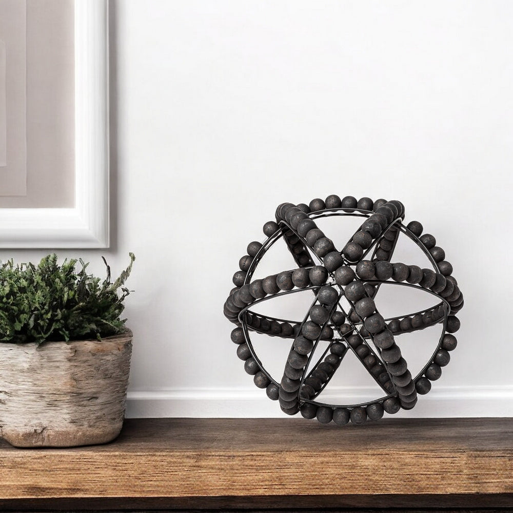 Homeroots 12" Black Polyresin Tabletop Sculpture  Polyresin 392510