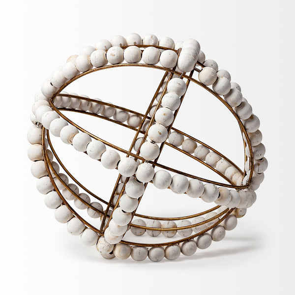 Homeroots 12" White Tabletop Sculpture  Manufactured Wood 392511