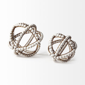 Homeroots 12" White Tabletop Sculpture  Manufactured Wood 392511