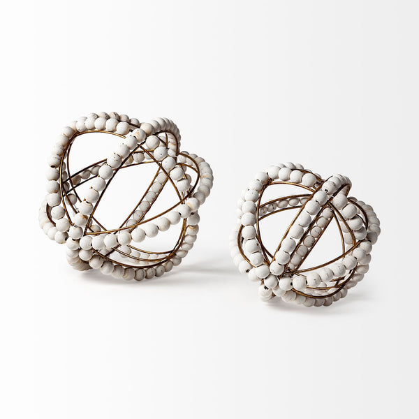 Homeroots 12" White Tabletop Sculpture  Manufactured Wood 392511