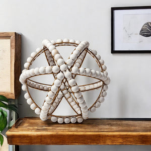 Homeroots 12" White Tabletop Sculpture  Manufactured Wood 392511