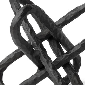 Homeroots 10" Black Metal Chain Link Tabletop Sculpture  Metal 392514